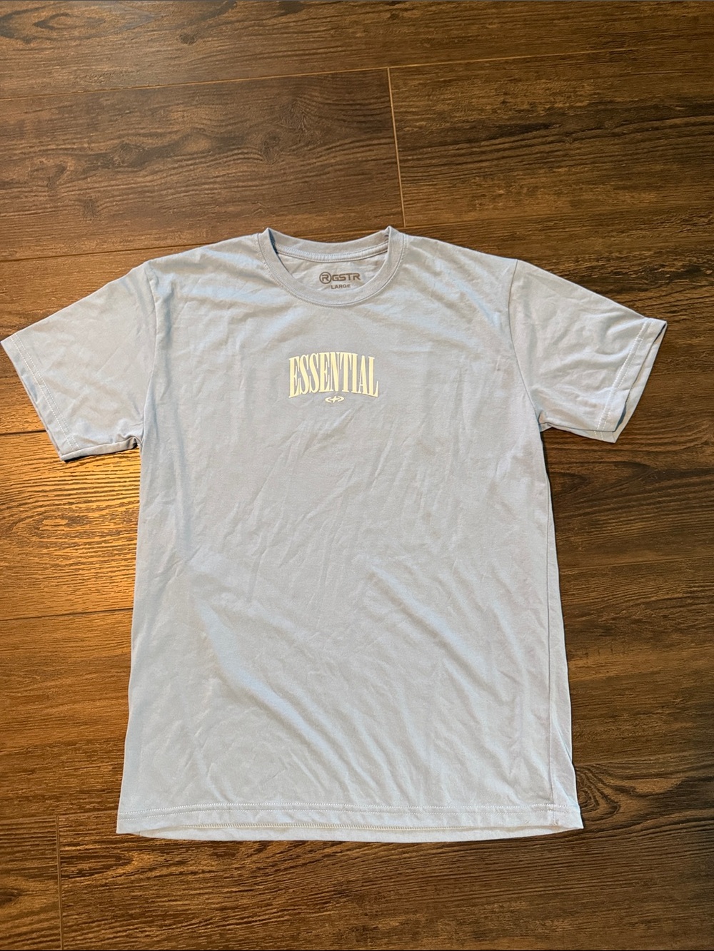 ESSENTIAL Light Blue Logo Short Sleeve Tee by Rgstr size L